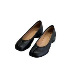 Pure original classic Tabi new pleated split-toe shoes for jurgen leather shallow mouth mid-heel pig trotter ballet soft leather single shoes 5