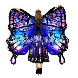 Long skirt new style butterfly large round skirt elegant small butterfly decorative butterfly European and American print double pendant shawl 1
