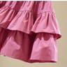 3-layer skirt rose red lotus leaves