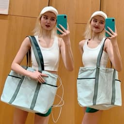 Waterproof shopping bag, capacious purse for yoga, shoulder bag 2