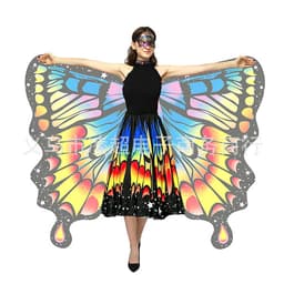 Long skirt new style butterfly large round skirt elegant small butterfly decorative butterfly European and American print double pendant shawl 4