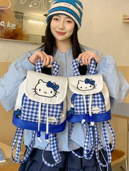Hello kitty, brand cute cartoon backpack, handheld card holder, shoulder bag, Korean style, drawstring 2