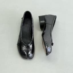 Pure original classic Tabi new pleated split-toe shoes for jurgen leather shallow mouth mid-heel pig trotter ballet soft leather single shoes 3