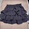 3-layer skirt black lotus leaves