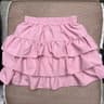 3-layer skirt pink lotus leaves