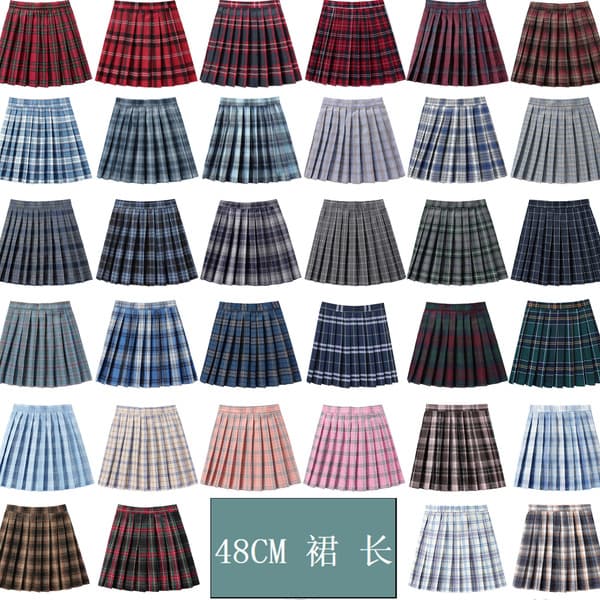 Japanese pleated skirt, uniform, (Physicals), high waist